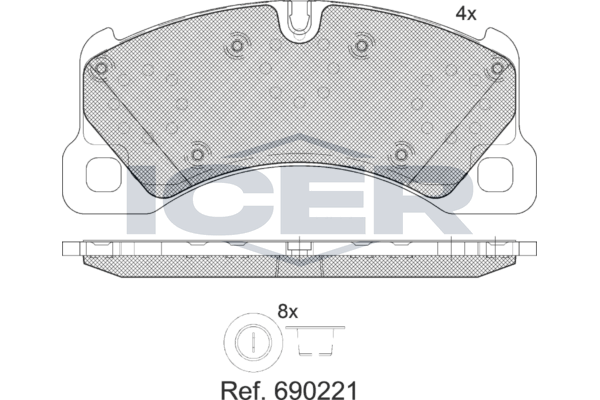 Icer 181921 Колодки гальмівні (передні) Porsche Cayenne 02-/Macan 14-/Panamera 10-16/VW Touareg 02-