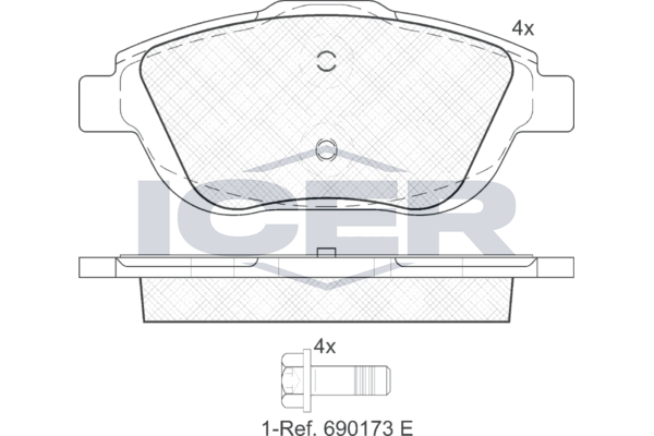 Icer 181925 Колодки гальмівні (передні) Citroen С3/DS3 09-/C4 Cactus/Peugeot 2008 13-