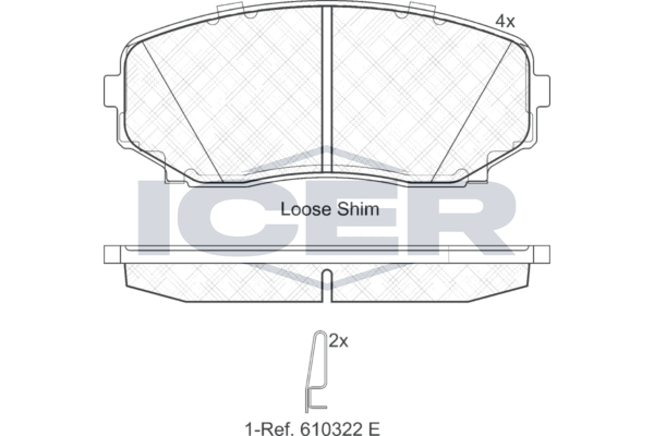 Icer 181962 Колодки гальмівні (передні) Mazda CX-7 06-14/CX-9/Ford USA Edge 06-/Mitsubishi L200/Paje