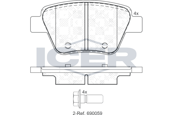 Icer 181967 Колодки гальмівні (задні) Audi A1/A3/Skoda Octavia/SuperB/Yeti/VW Caddy/Touran/Golf/Pass