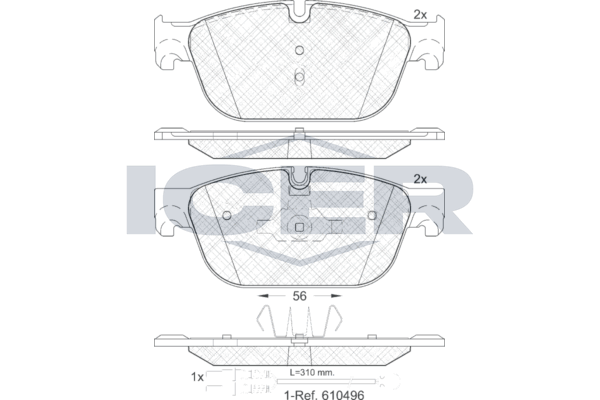 Icer 181969 Колодки гальмівні (передні) Citroen C4/C5/C6/Peugeot 308/407/508 09- (+датчик)