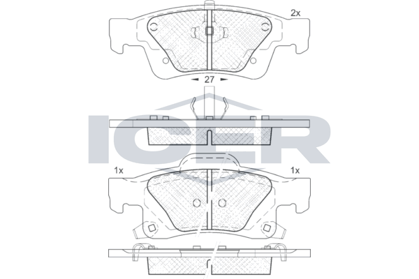 Icer 181989 Колодки гальмівні (задні) Jeep Grand Cherokee 09-/Dodge Durango 10-
