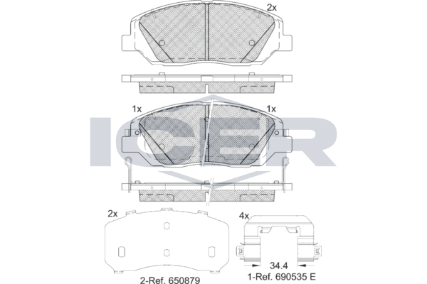 Icer 181997233 Колодки гальмівні (передні) Hyundai Santa Fe III 12-/Ssangyong Korando III 10-