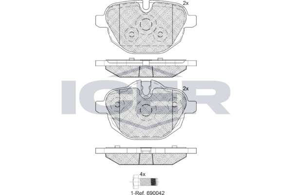 Icer 182004 Колодки гальмівні (задні) BMW 5 (F07/F10-11) 09-17/(G30-31/F90)/6 (G32)/7 (G11-12) 16-/X