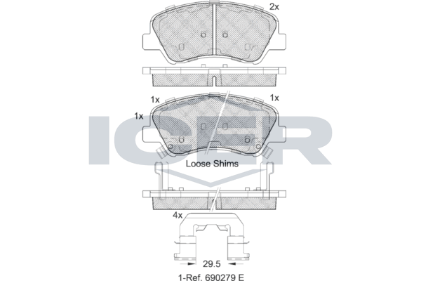 Icer 182035 Колодки гальмівні (передні) Hyundai Accent IV 10-/ i20 14-/Solaris 17-/Kia Rio III 11-