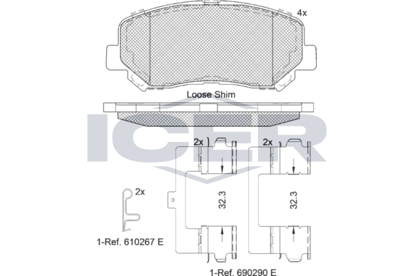Icer 182055 Колодки гальмівні (передні) Mazda CX-5 11-