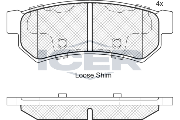 Icer 182058 Колодки гальмівні (задні) Chevrolet Lacetti 05-/Nubira 05-11/Daewoo Lacetti/Suzuki USA R