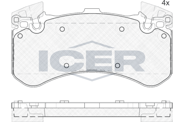 Icer 182070 Колодки гальмівні (передні) Audi A6/A7/A8/Q5 10-/VW Jetta 08-10