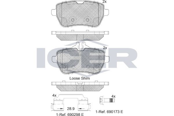 Icer 182076 Колодки гальмівні (задні) MB S-class (W222/V222/X222/C217) 13-