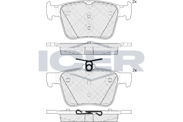 Icer 182098 Колодки гальмівні (задні) Skoda Kodiaq/SuperB/VW Touran/Passat B8 14-/Golf/Seat/Audi A3