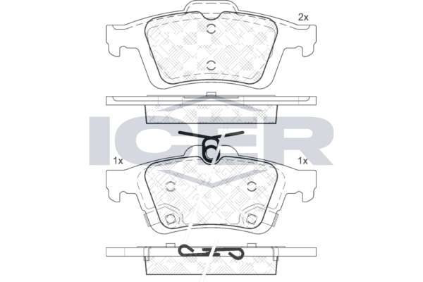 Icer 182106 Колодки гальмівні (задні) Ford C-Max/Focus/Kuga/Transit Connect 10-/Citroen C4 09-/Volvo