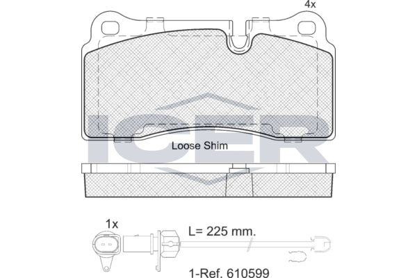 Icer 182121203 Колодки гальмівні (задні) Audi Q7 06-16/R8 07-/Lamborgini Diablo 90-00 (+датчики)