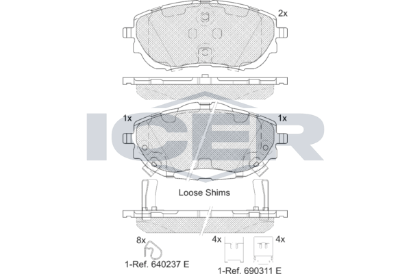 Icer 182129 Колодки гальмівні (передні) Toyota Auris II 12-18/Corolla XI 13-18