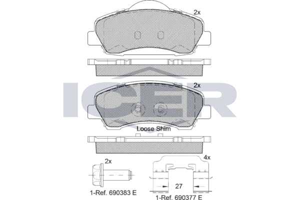 Icer 182131067 Колодки гальмівні (передні) Peugeot 308 II/SW 07-