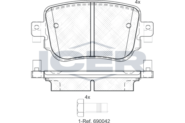 Icer 182152 Колодки гальмівні (задні) Audi Q3/Skoda Octavia/Seat Leon/VW Golf/Sharan 12-/Passat B8/C