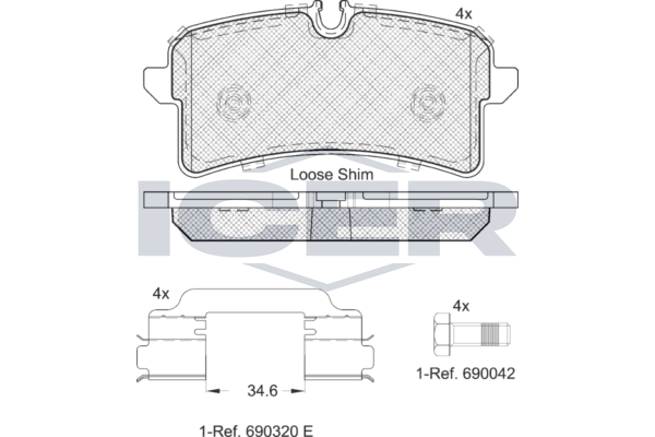 Icer 182159204 Колодки гальмівні (задні) Porsche Macan 14- (c аксессуарами)