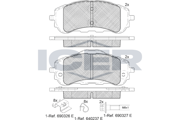 Icer 182160 Колодки гальмівні (передні) Citroen Berlingo 18-/Peugeot 308 13-/Partner 18-