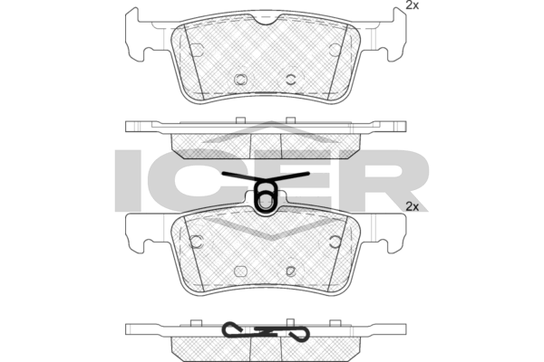 Icer 182174208 Колодки гальмівні (задні) Peugeot 308i/SW 07-