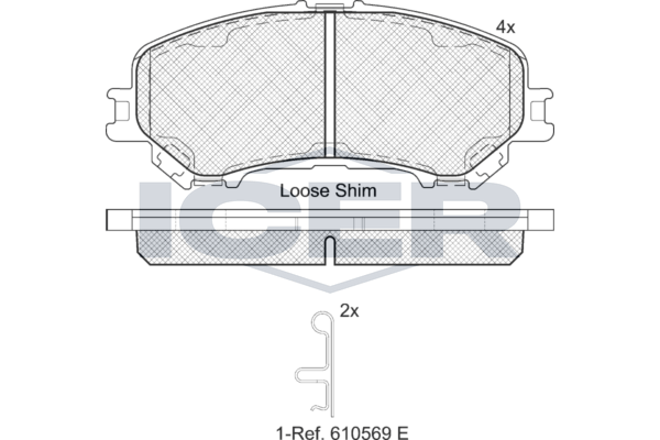Icer 182181 Колодки гальмівні (передні) Nissan Rogue 07-13/Qashqai II 13-/X-Trail 19-/Renault Kadjar
