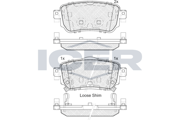 Icer 182188 Колодки гальмівні (задні) Nissan Leaf 17-/Qashqai/X-trail 13-/Renault Kadjar 15-/Koleos