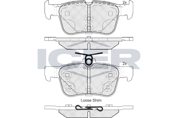 Icer 182198 Колодки гальмівні (задні) Ford Mondeo/Galaxy/S-Max 14-/Kuga 12-/Ford (США) Edge 06-