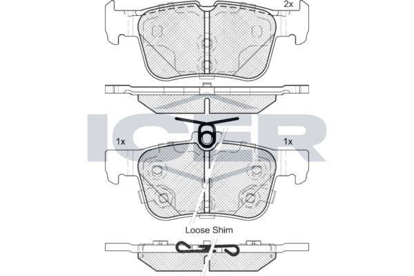 Icer 182198203 Колодки гальмівні (задні) Ford Focus 18-/Galaxy/Mondeo/S-Max 14-/Kuga 12-/Ford USA Ed