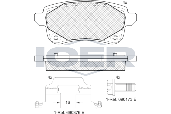 Icer 182222208 Колодки гальмівні (задні) Renault Megane IV/Scenic IV/Grand Scenic IV/Espace/Talisman