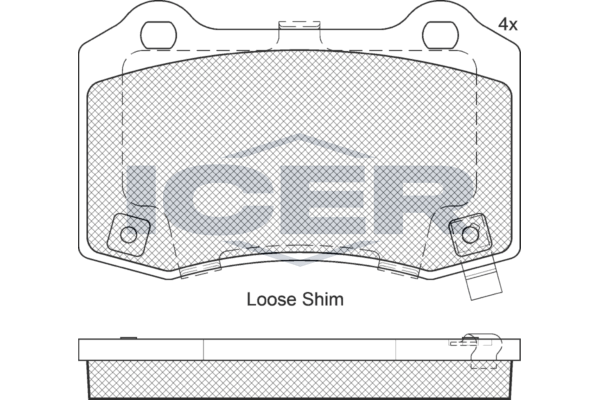Icer 182230 Колодки гальмівні (задні) Jeep Grand Cherokee/Chrysler 300C 04-/Tesla Model S/X/Chevrole