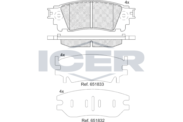 Icer 182241 Колодки гальмівні (задні) Lexus LM 20-/NX 14-/Toyota Alphard 15-/Harrier 13-
