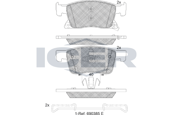 Icer 182245 Колодки гальмівні (передні) Opel Astra K/Chevrolet Cruze 15-