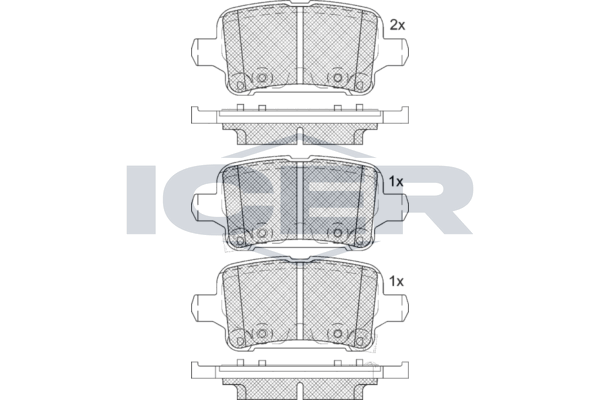 Icer 182257208 Колодки гальмівні (задні) Chevrolet Cruze/Bolt/Opel Astra K 15-