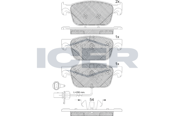 Icer 182270 Колодки гальмівні (передні) Audi A4 15-/Audi A5 09- (+датчик)