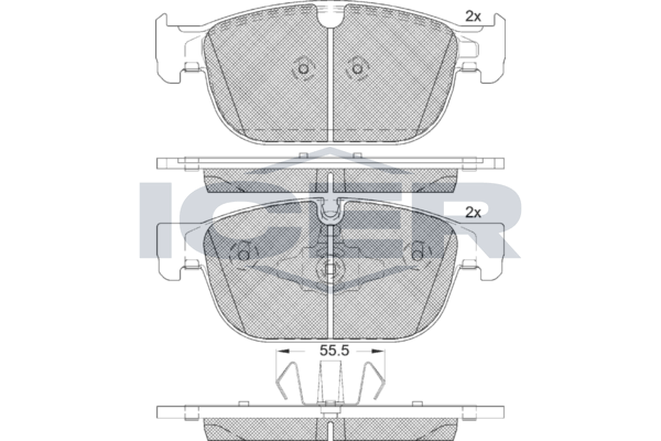 Icer 182272 Колодки гальмівні (передні) Volvo S60/V60 18-/S90/V90/XC40/XC60 16-/XC90 14-
