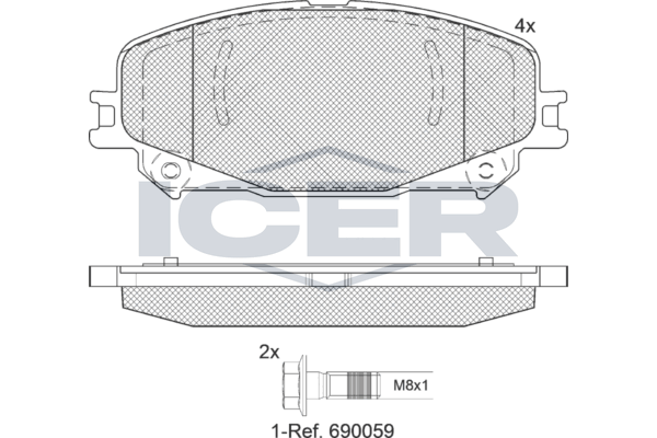 Icer 182304 Колодки гальмівні (передні) Renault Scenic IV 16-/Megane IV 15-/Espace V 15-