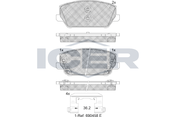 Icer 182306 Колодки гальмівні (передні) Hyundai i30/Grandeur/Kia Optima/K5 15-
