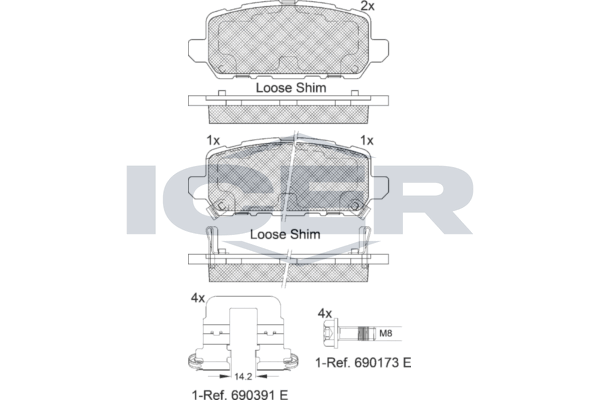 Icer 182312 Колодки гальмівні (задні) Honda HR-V/Accord 12-