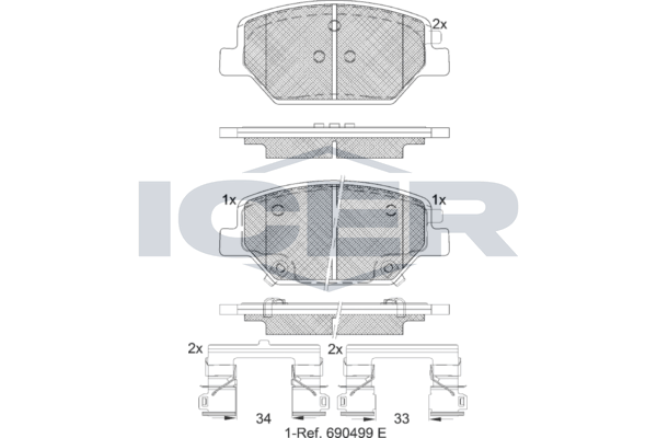 Icer 182317 Колодки гальмівні (передні) Opel Insignia B 17-/Chevrolet Camaro/Buick Envision 16-