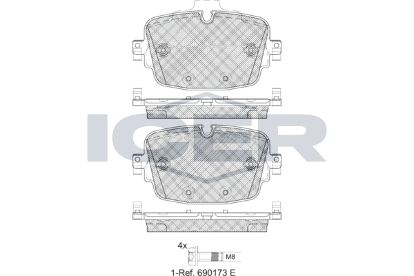 Icer 182341 Колодки гальмівні (задні) Audi A6/A7/A8/Q7/Q8/Bentley Bentayga 15-