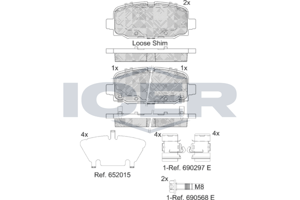 Icer 182345 Комплект гальмівних накладок, дискове гальмо