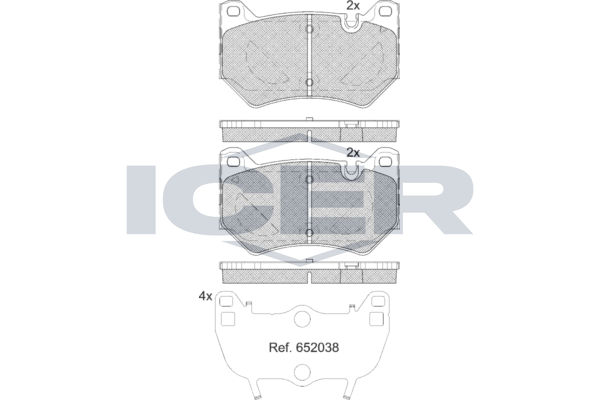Icer 182380 Комплект гальмівних накладок, дискове гальмо