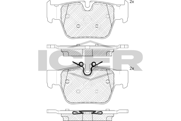 Icer 182393 Колодки гальмівні (задні) BMW 1 (F40)/2 (F44) 19-/X2 (F39) 18-/Mini Clubman/Countryman 1