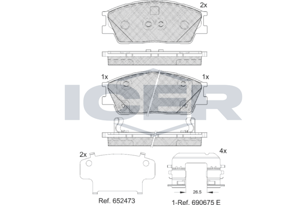 Icer 182414203 Колодки гальмівні (передні) Hyundai Venue 19-