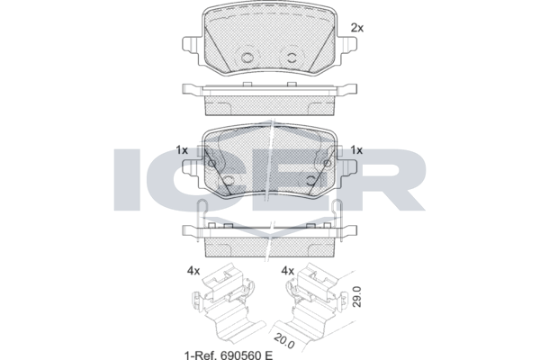 Icer 182421 Колодки гальмівні (задніі) Hyundai Tucson IV 20-/Kia Sportage V 21-