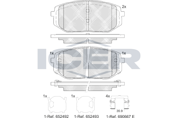 Icer 182429 Колодки гальмівні (передні) Hyundai Tucson 20-/Ioniq/Kia EV6 21-