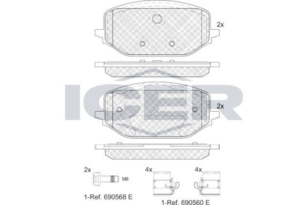 Icer 182438 Колодки гальмівні (передні) Citroen Berlingo/C5/Peugeot Partner/308/508 18-
