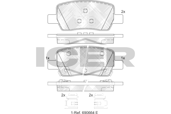 Icer 182442 Колодки гальмівні (задні) Hyundai Santa Fe/Kia Carnival/Sorento 20-