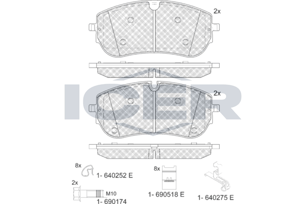 Icer 182451208 Колодки гальмівні (передні) Land Rover Discovery/Range Rover 05- (з датчиком)