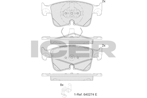 Icer 182487 Колодки гальмівні (передні) Audi A3 2.0 TDI 20-/VW Caddy 1.5 TSi EVO/2.0 TDi 20- (ATE)
