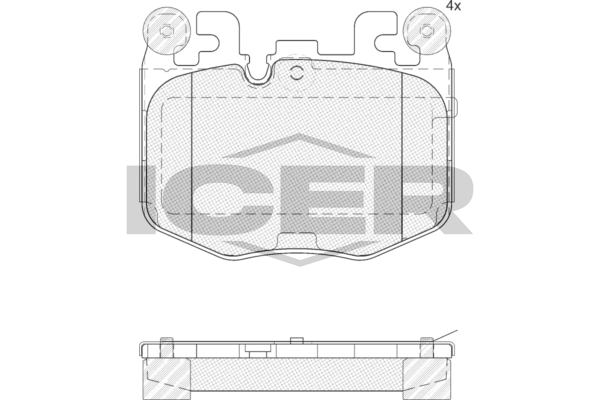 Icer 182503 Колодки гальмівні (передні) BMW X3 (G01) 21-/X5 (G05)/X6 (G06) 18-/3 (G20/G80) 22-