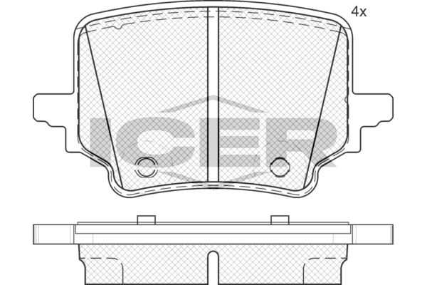 Icer 182537 Колодки гальмівні (задні) Audi Q3 25-/Skoda Superb IV 23-/VW Passat B9 23-